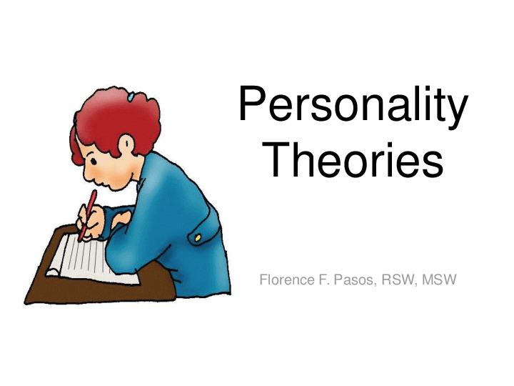 تئوری های شخصیتی